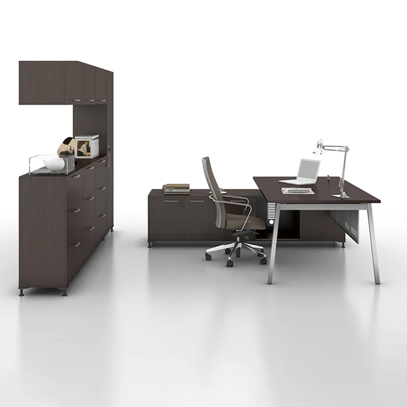 L-Shape Executive Wooden Manager Black Boss Desk Ceo Office Desk
