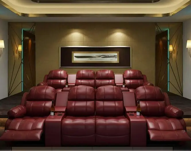 Factory customized home theater recliner sofa leather cinema electric power recliner Lounge theater furniture