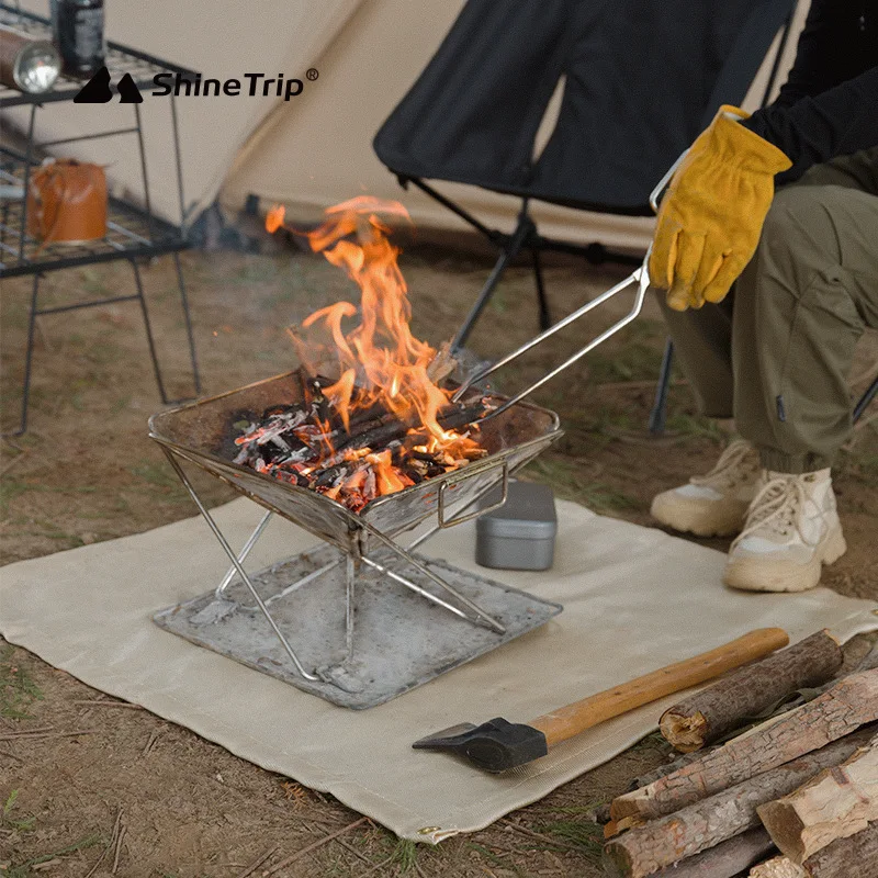 Shinetrip Outdoor Picnic Bbq Fireproof Cloth High Temperature Resistant Glass Fiber Flame Retardant Cloth Fire Resistant Mat