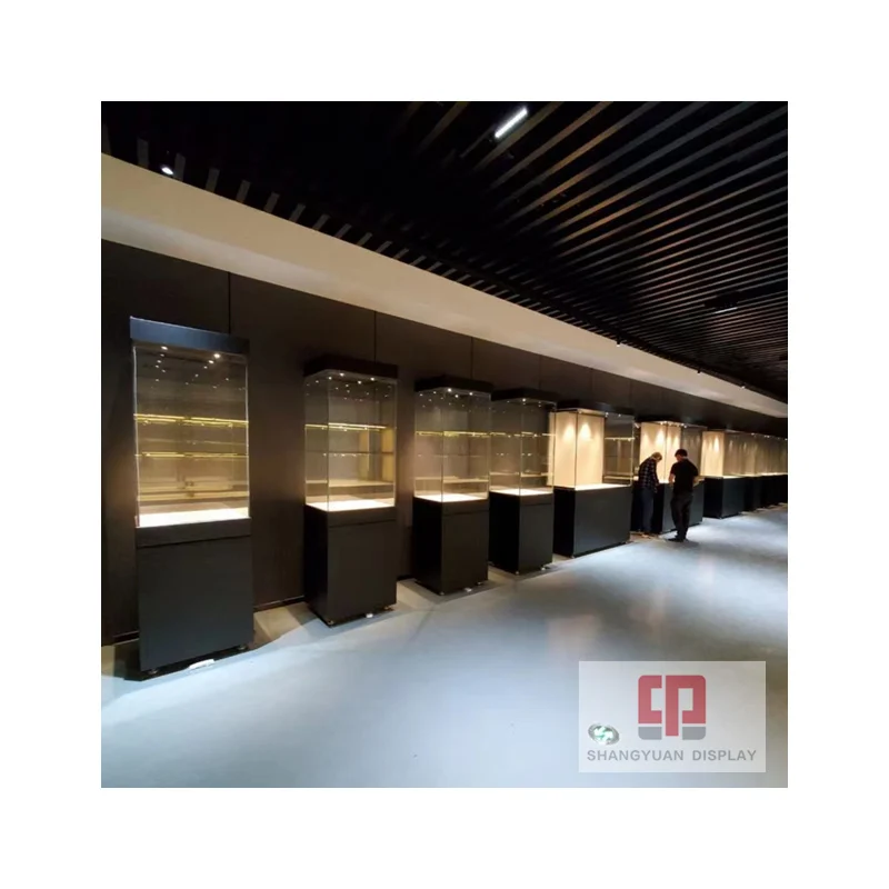 Выставочный стеклянный выставочный шкаф Shangyuan на заказ от производителя, выставочный образец под старину