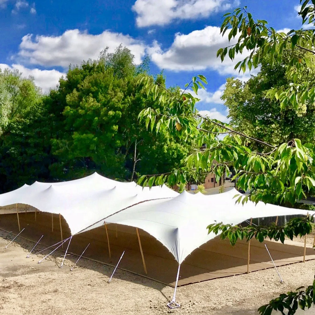 SCOCANOPY Large Retractable Elastic Waterproof Sunshade Stretch Tent Canopy with Pole for Outdoor Event