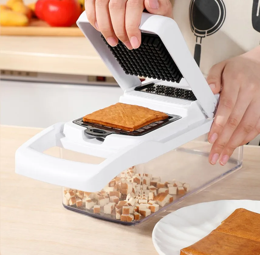 Vegetable Chopper Spiralizer Vegetable Slicer Onion Chopper with Container Pro Food Slicer Dicer Cutter