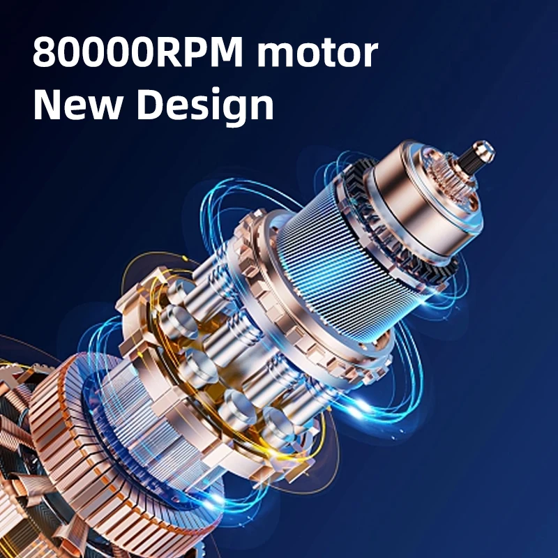 Personalized Handheld Fan Digital Display 80000 RPM High-speed Powerful Mini Fan 4500 mAh Type C Rechargeable Mini Handheld Fan