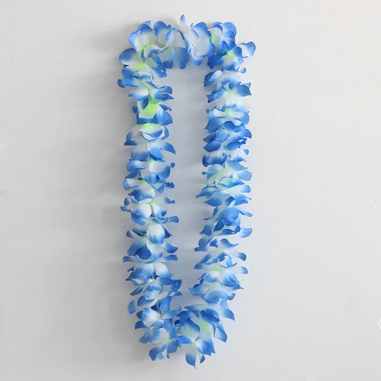 Upgrade Version Hot Sale Purple Silk Flower Wreath Hawaiian Lei Party Festival Supply Artificial Garland