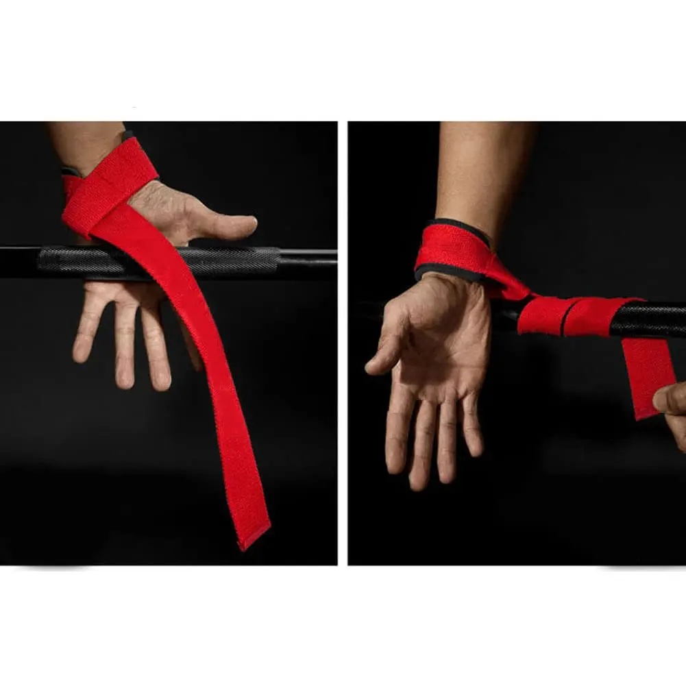 Heavy Duty Cotton Wraps Lifting Wrist Straps For Weightlifting Powerlifting Bodybuilding Lifting Straps