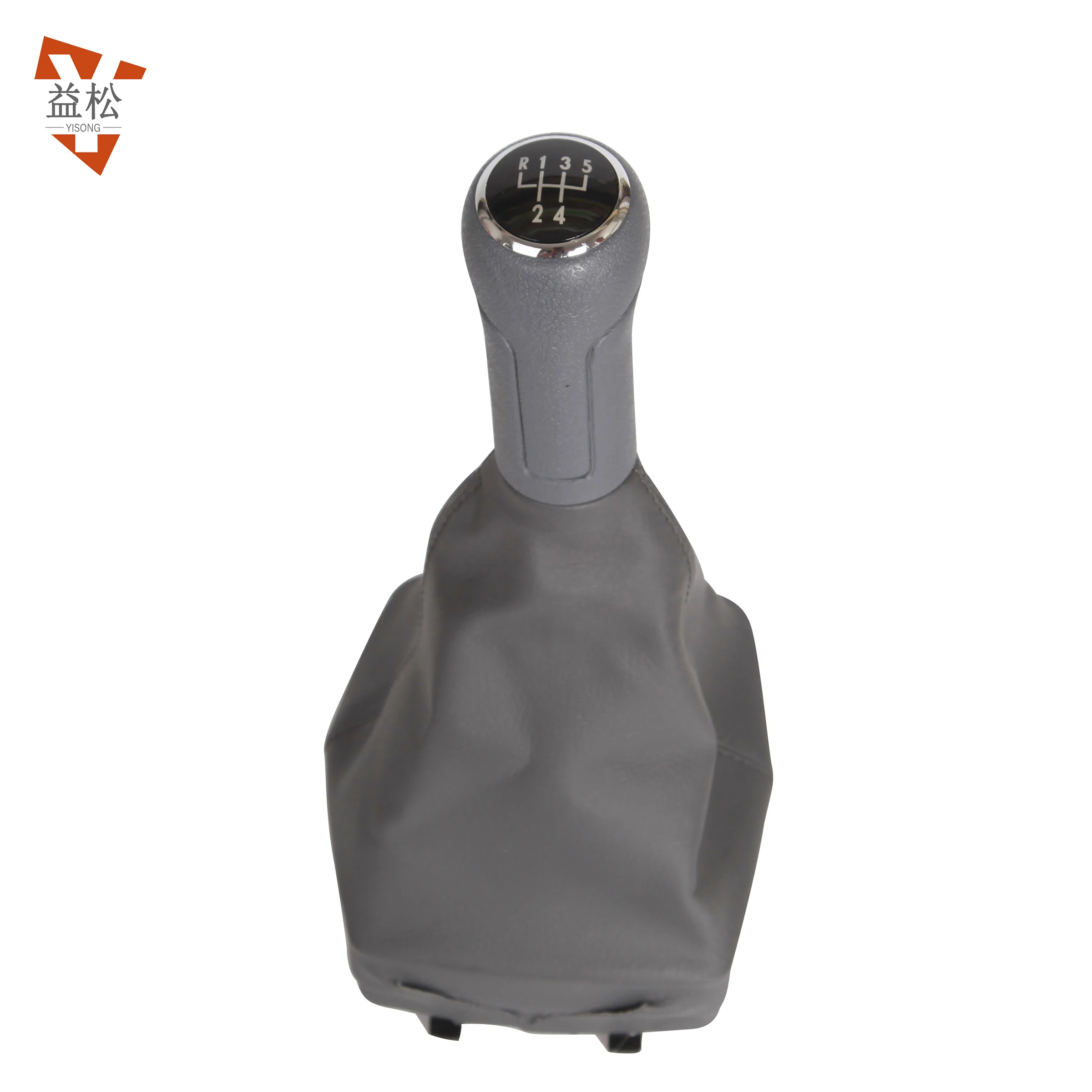 Manufacture auto parts car accessories gray/beige 5 speed leather car gear shift knob dust boot cover universal for VW POLO