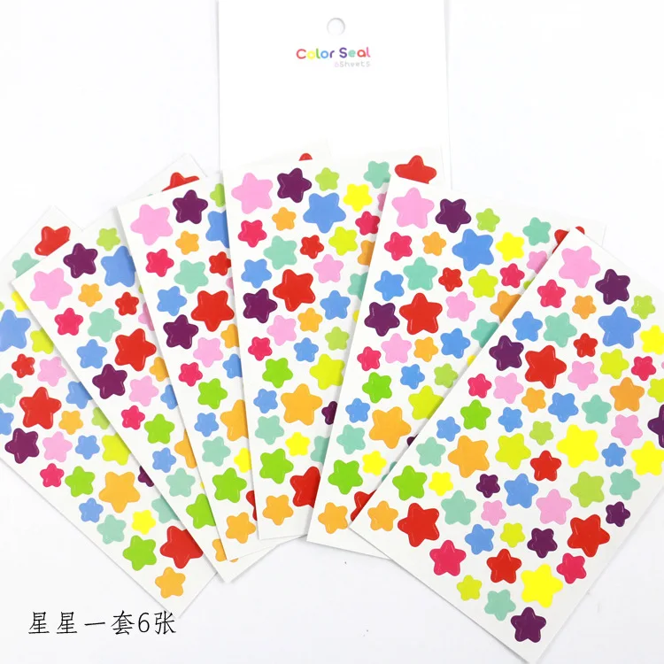 6pcs/set Custom Kawaii Diary Heart Star Dot Shaped Happy Planner Stickers sticky Notes stationery Decorative Products Memo Pad
