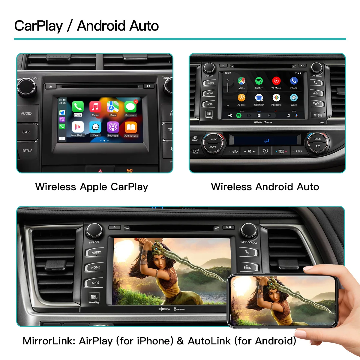 Autoabc Android Auto Module For TOYOTA 2014 - 2019 Camry Corolla Highlander Tundra Auris Prius RAV4 Avensis Verso