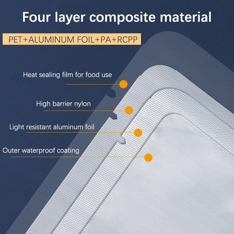 Custom High Temperature Resistant Food Vacuum Sealed Bag Thickened Food Delicatessen Meat Packaging Aluminum Foil Cooking Bags