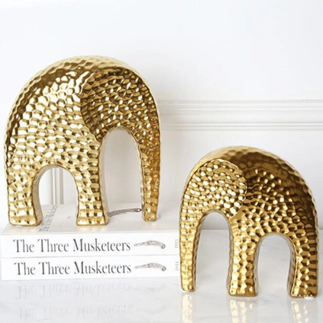 Middle Eastern style golden ceramic elephant ornament