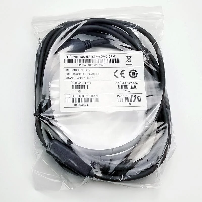 SOTESIN CBA-K01-S10PAR 3m barcode reader PS2 Keyboard Wedge data cable For Zebra Motorola Symbol LS2208 DS4208 DS6707 KBW cabel