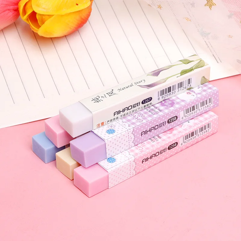 Wholesale color strip clean eraser student school supplies candy-colored eraser