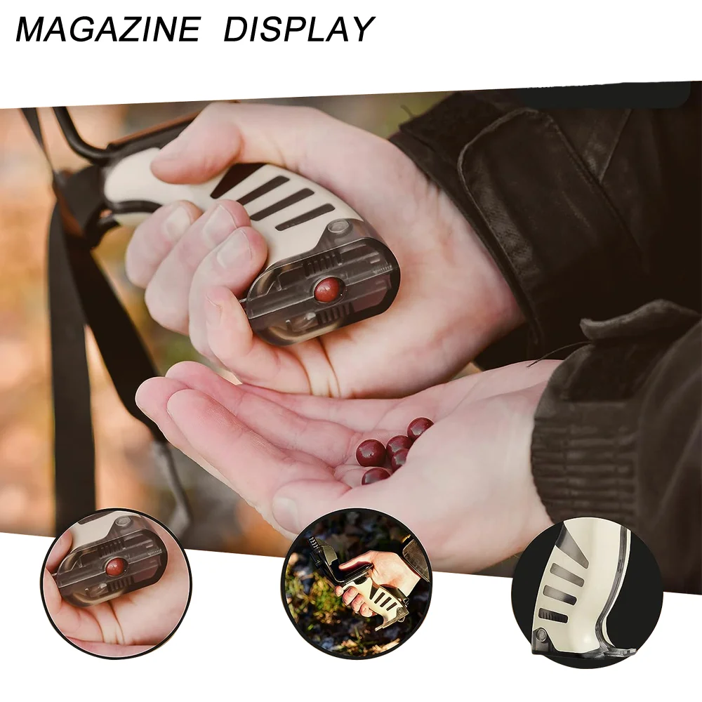 GEDENG outdoor shooting training slingshot hunting slingshot Transparent Ball Magazine Robust Slingshot Professional Set