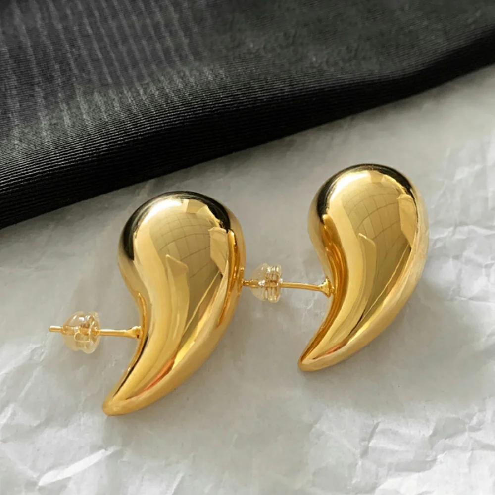 Vintage Luxury Jewelry Women Party Accessories Retro Pvd Gold Teardrop Water Drop Earrings