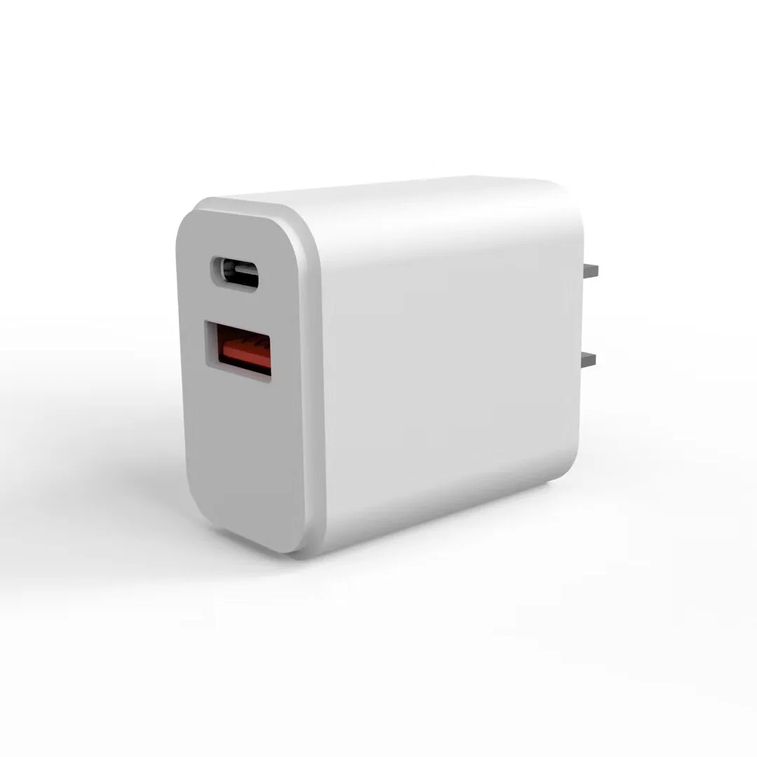 
18W PD QC3.0 Fast Charge with Type-C USB-C USB-A dual charging port Power charger adaptor for iPhone 12 Pro 