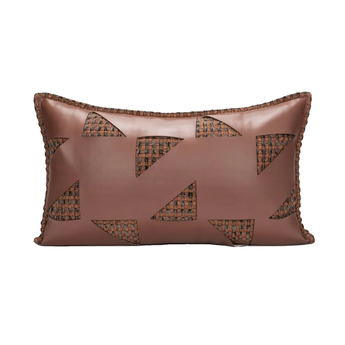Yuanhee home textile leather splicing pillow used in hotel living room bedroom bed cushion home decoration pillow cushion cover