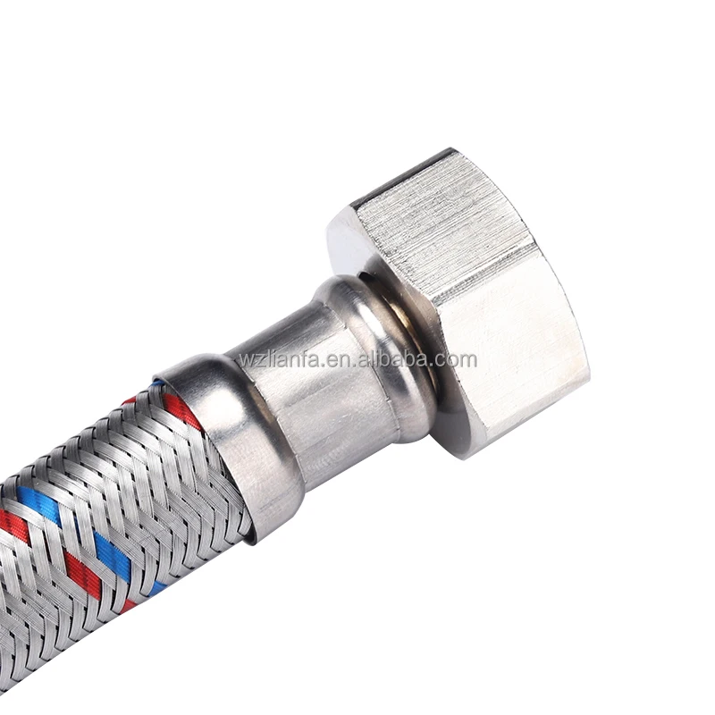 15 mm 12 mm stainless steel pipes Braided Water Inlet Hose Metal Flexible Tube/Hose With Plastic Nut