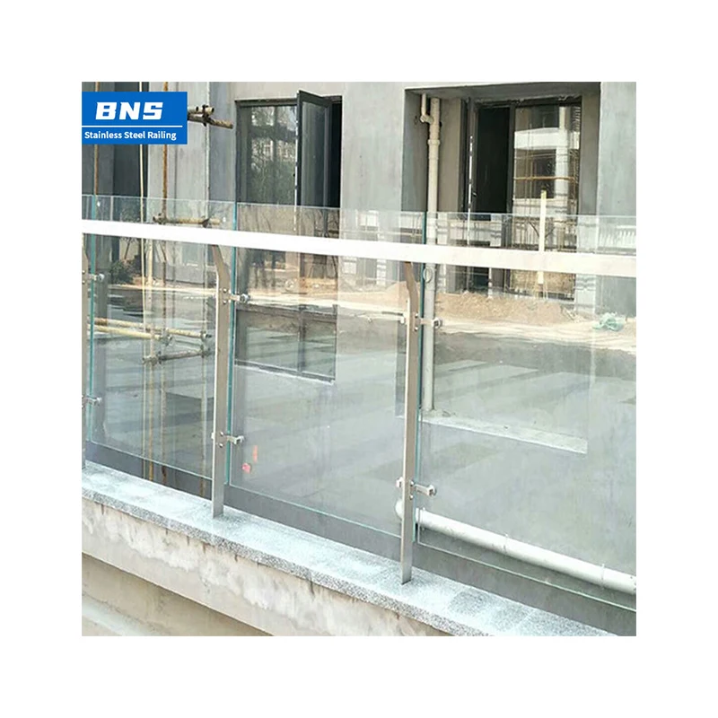 BNS Top-ranked stainless steel deck glass railing 316 post prices balustrade posts tempered laminate glass balcony railing