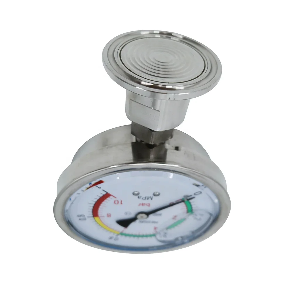Clamp Flange 50.5mm Stainless Steel  Diaphragm Pressure Gauge with Ferrule Ends