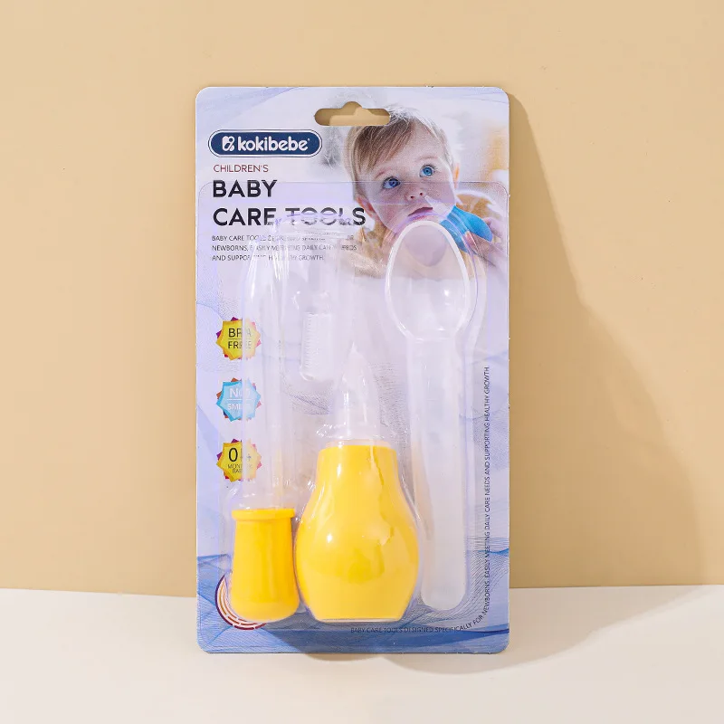 4 Pcs Set Dispenser Dropper Spoon Finger Toothbrush Professional Baby Nasal Portable Infant Nose Cleaner Device Set