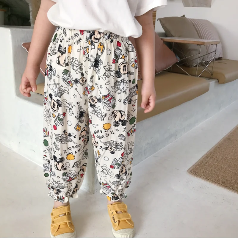 
The new style pure cotton cartoon Anti-mosquito pants long Beam feet pants Japanese-style pant baby 