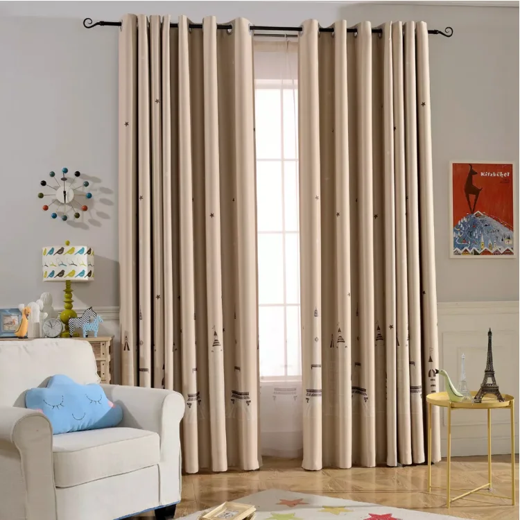 Factory Wholesale Cheap Price Embossed Blackout Stripe Curtain