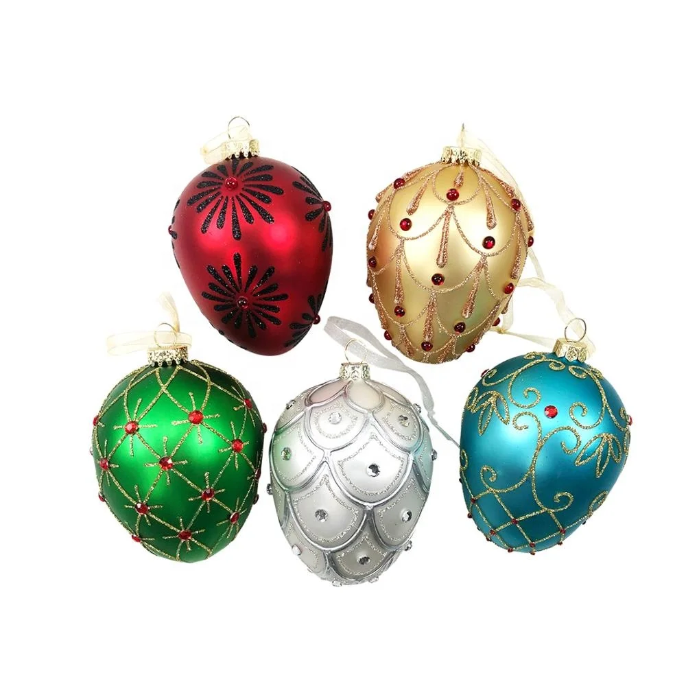 Wholesale decorative hand painted baubles christmas glass ball ornaments for xmas tree decoration