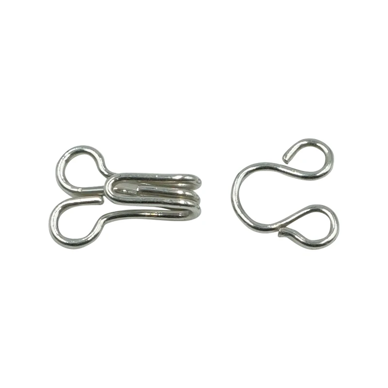 Custom Silver Color Adjustable Copper Metal Pants Trouser Hook And Eye Bar bra buckle