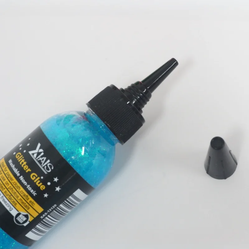 Xiais 120ml Creative Handmade DIY Liquid Glitter Glue Unique Handmade Glitter Glue Fine glitter glue