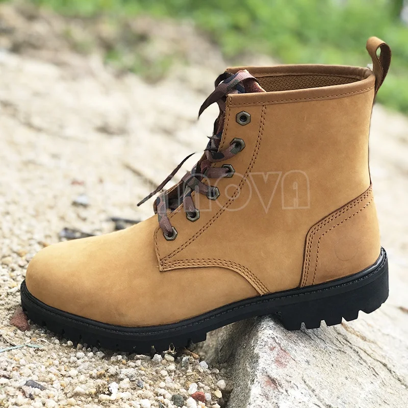 western style work boots for men latest original leather Boots middle skid-proof waterproof breathable men martin boots