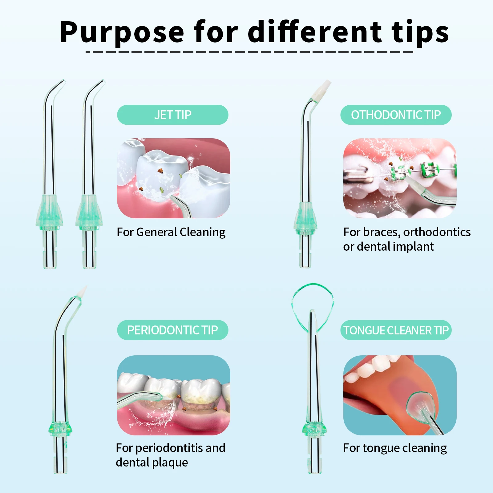 Portable Detachable Telescopic IPX7 Waterproof Rechargeable Electric Orthodontic Teeth Cleansing Dental Water
