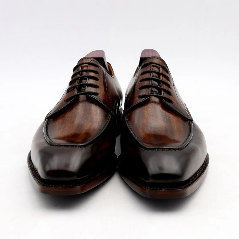 Luxury Goodyear Welt Shoes Business Office Dress Shoes Handmade Genuine Cow Leather Italian Men Shoes