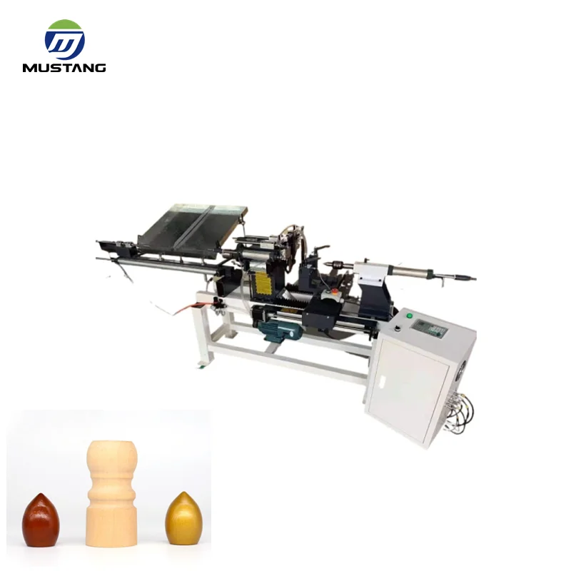 MT5025A Mustang Auto Feeding and Loading Small CNC Wood Copying Lathe for Wooden Handle