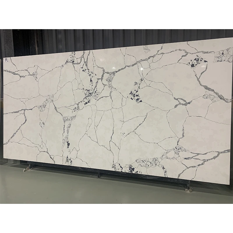 China Quartz Stone Slab Grey Veins Calacatta Quartz Stone Manufacturers Quartz Kitchen Stone