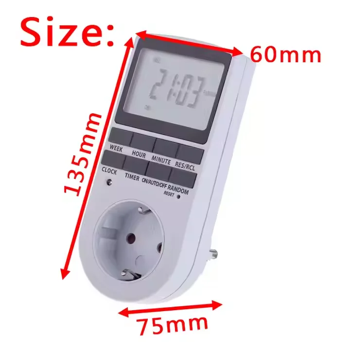 Timing socket German European standard large screen timer Kitchen timing switch socket electronic timer