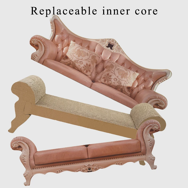 AliGan Cat scratchers pet toys sofa bed couch scratching pad pink different textures wave curved lounge indoor cats cardboard