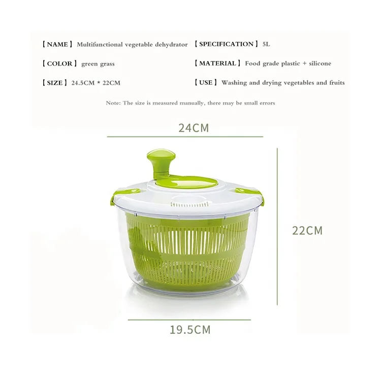 Vegetables Salad Spinner Lettuce Greens Washer Dryer Drainer Crisper Strainer For Washing Drying Leafy Vegetables Kitchen Tools