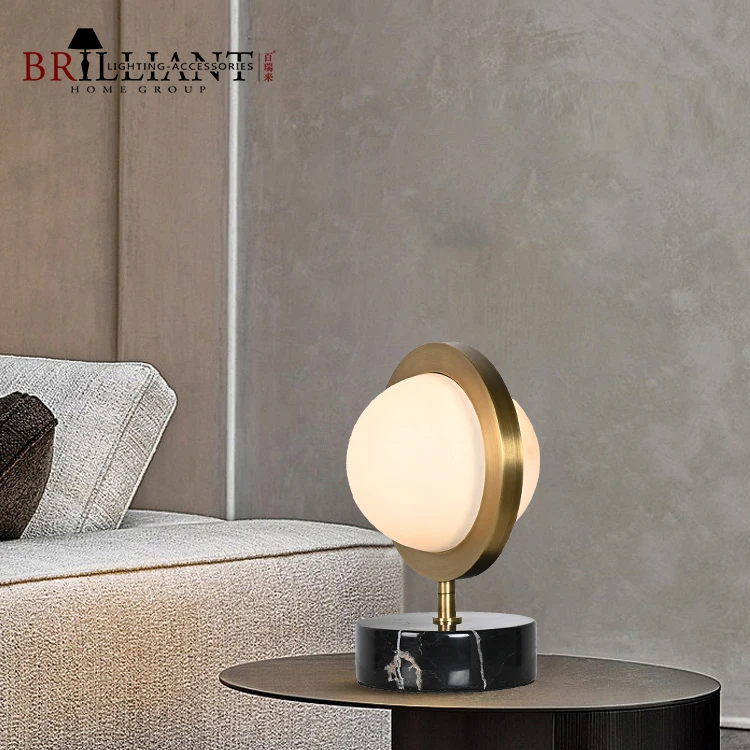 Modern Minimalist Design Living Room Bedroom Desk Light Saturn Alabaster Bedside Marble Table Lamp