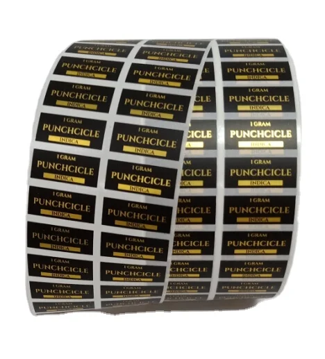 Gold foil stickers with matt finish roll labels logo decal