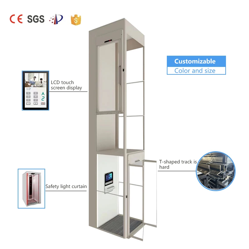 cheap price Customized outdoor home hydraulic elevator 3/4 floors residential home elevator house lift elevators small home lift