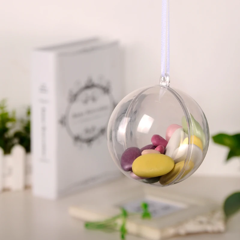 plastic hollow ball Christmas hollow decoration ball shopping mall sky window transparent ball candy packaging box