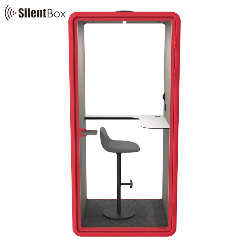 Various sizes of silent booth movable acoustic privacy enclosure with compact laminate furniture