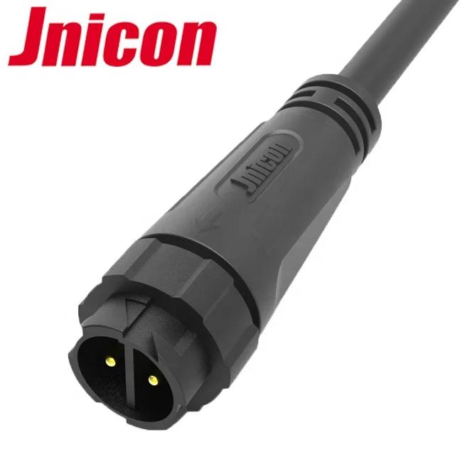 
China IP67 2 pin connector Waterproof M16 push locking 2 wire overmolding cable connector 