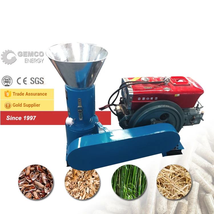  GEMCO home farm use extruder flat die small scale feed processing machines mini pellet wood mill