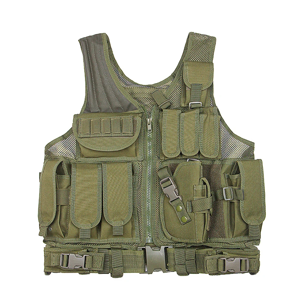 Outdoor Tactical Protective Safety Vest Adjustable MOLLE Camo vest Multifunctional CS training combo equipment can be customized
