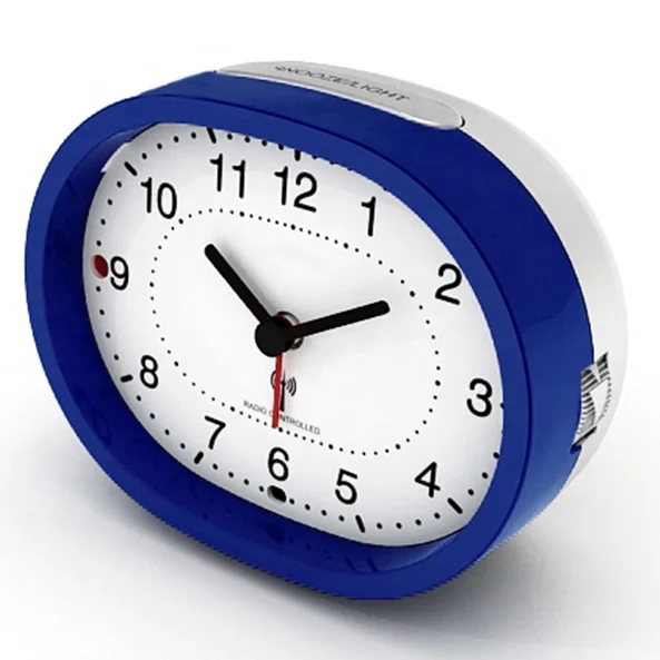 Brief DCF/MSF Oval Radio Controlled Alarm Clock For Home Decoration