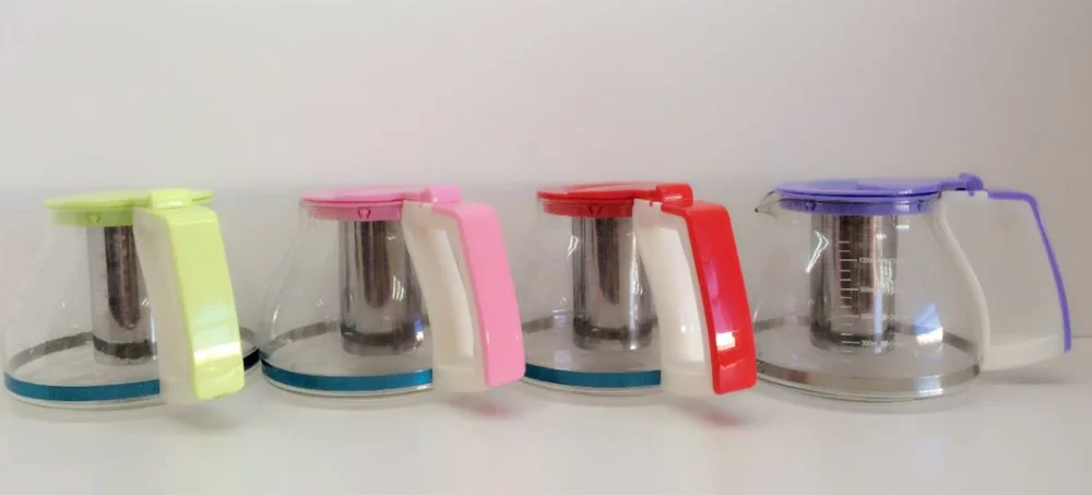Top quality fashion design heat-resisting glass tea & coffee pot tea kettle with lid and infuser