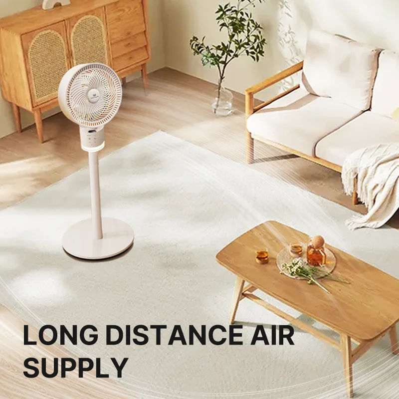 BLDC remote control adjustable height electric air circulator stand fan with light