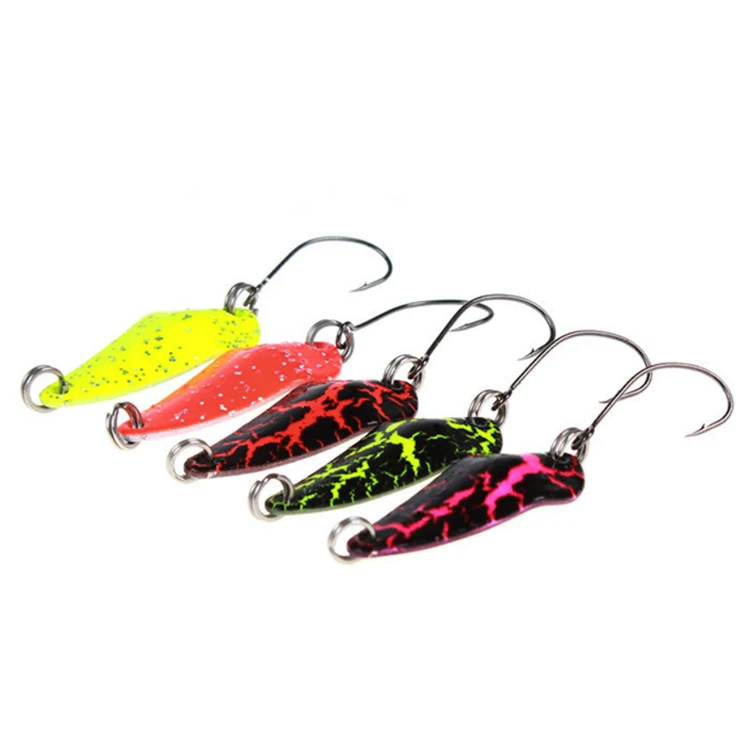 New Copper Spoon Metal Lure 3cm 3g  Colorful Spoon Bait Fishing Lure Trout Single Hook Artificial Hard Bait For Bass Fishing