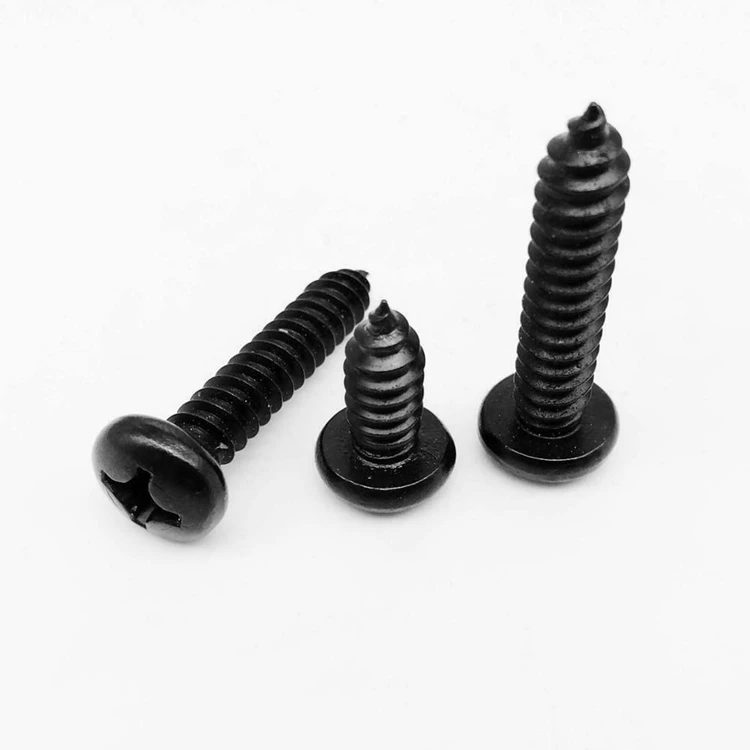 M1.6 M1.7 M1.8 M2 M2.3 M2.5 M2.6 M3 M3.5 M4 Micro Black Steel Phillips Round Pan Head Self Tapping Screw Sheet Metal Wood Screw